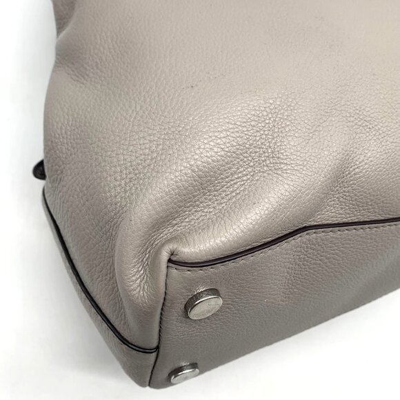 Michael Kors Raven Stone Grey Pebbled Leather Shoulder Bag - Picture 9 of 12